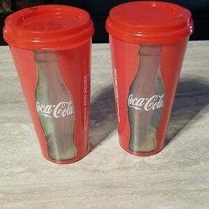 Coca Cola Red Travel Tumbler Pair with Bottle Graphic